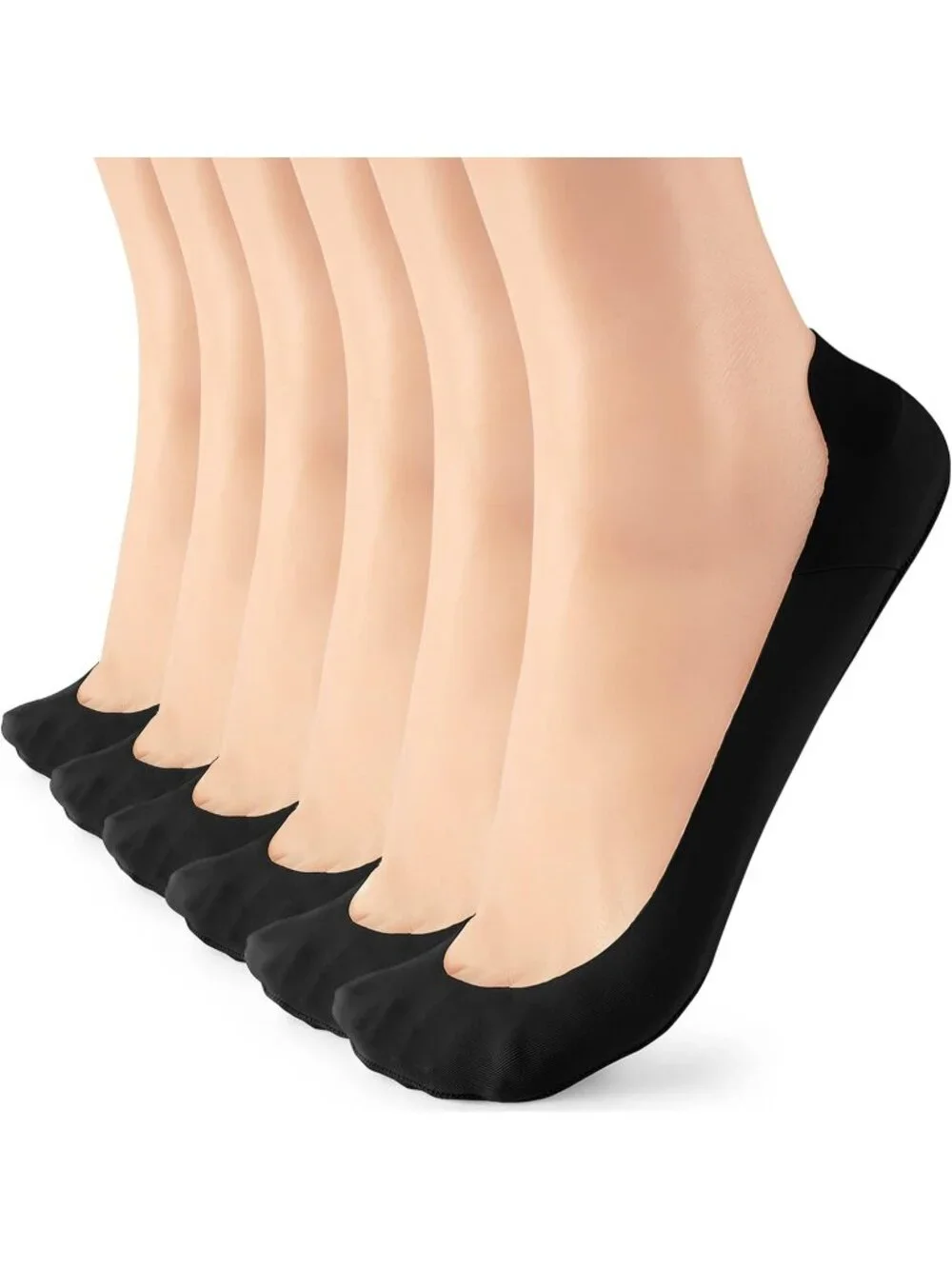🧦Women's All Black No Show Socks Liner Ultra Low Cut Non Slip Socks for Flats